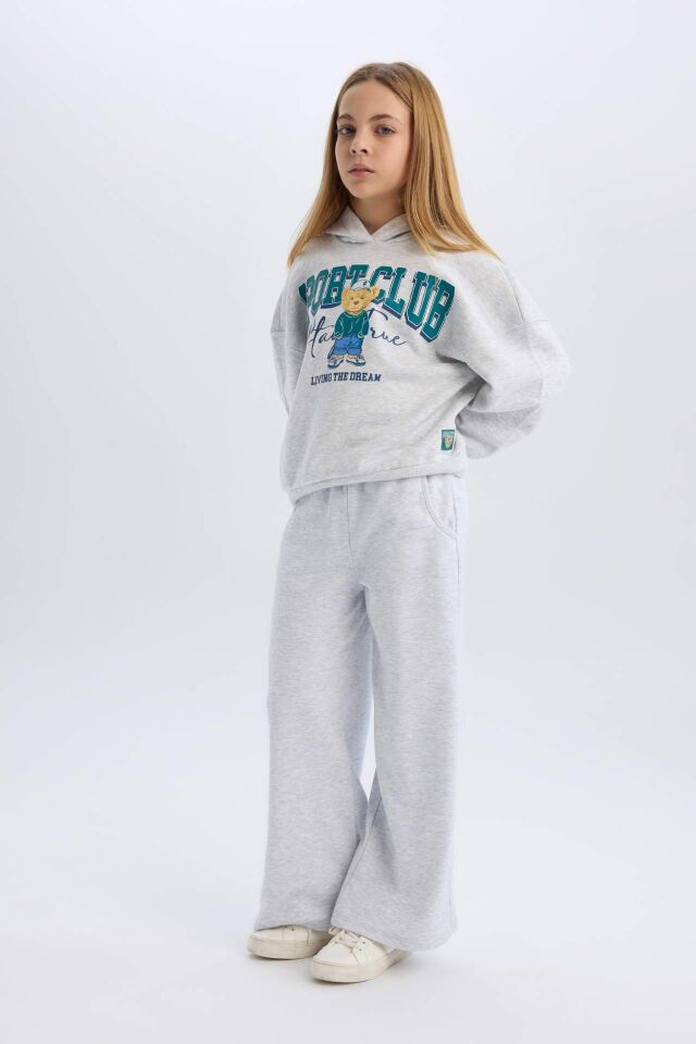 Kız Çocuk Wide Leg Geniş Paça Cepli Eşofman Altı