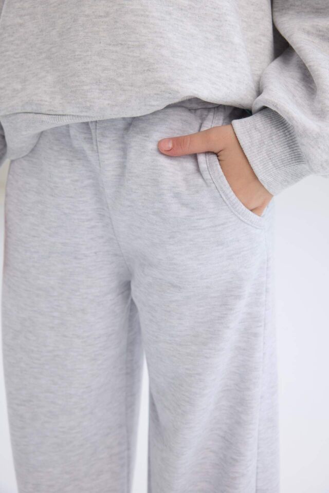 Kız Çocuk Wide Leg Geniş Paça Cepli Eşofman Altı