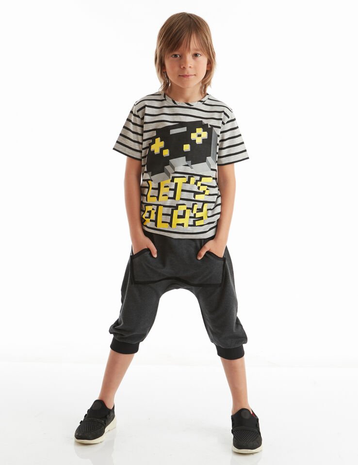 Lets Play Erkek Çocuk T-shirt Kapri Şort Takım