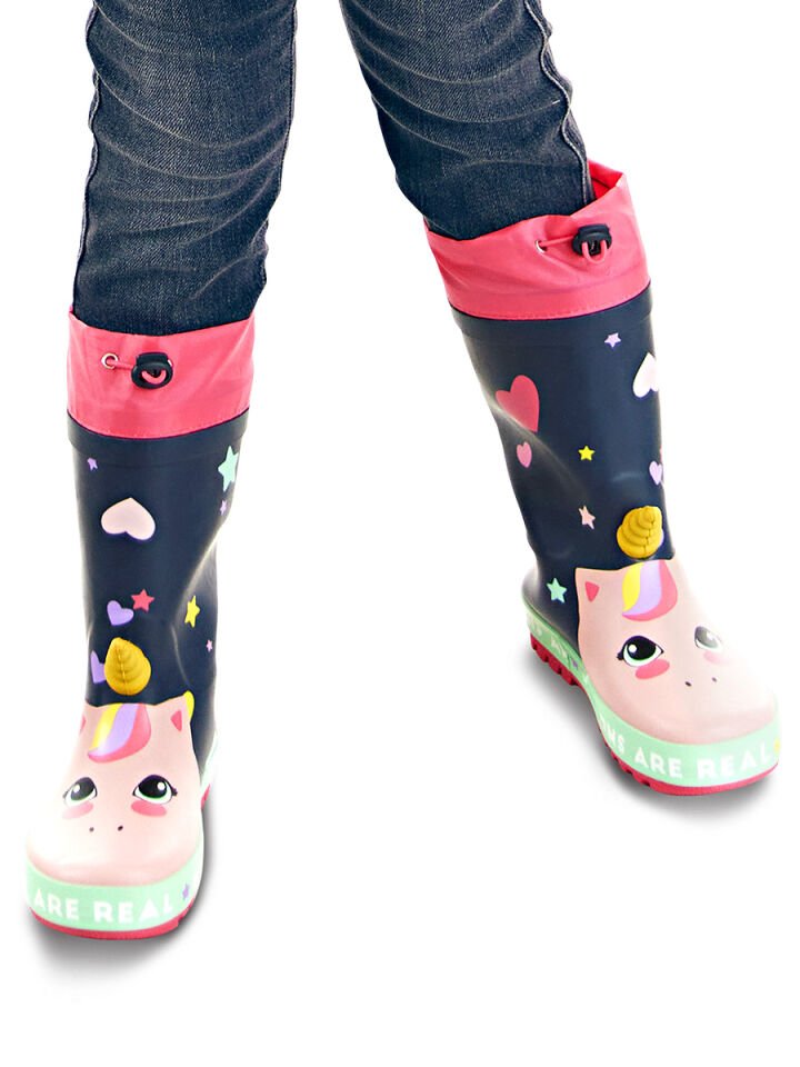 Kalpli Unicorn Kız Çocuk Lacivert Yağmur Botu 31 N - Lacivert, Pembe