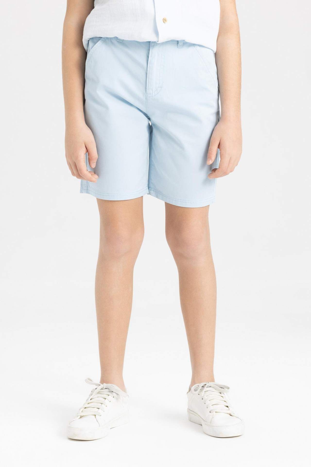 Erkek Çocuk Cepli Basic Düz Gabardin Şort