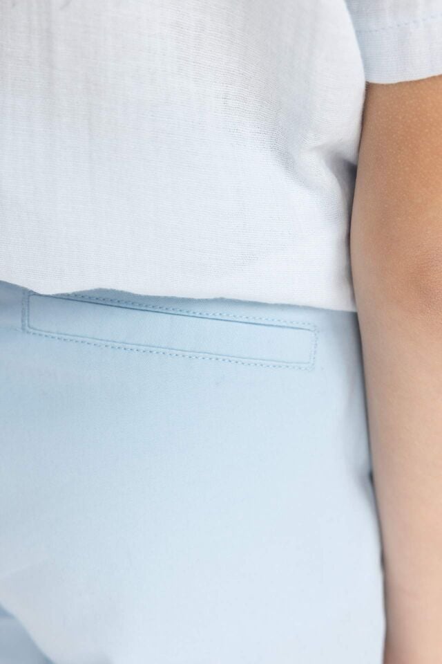 Erkek Çocuk Cepli Basic Düz Gabardin Şort