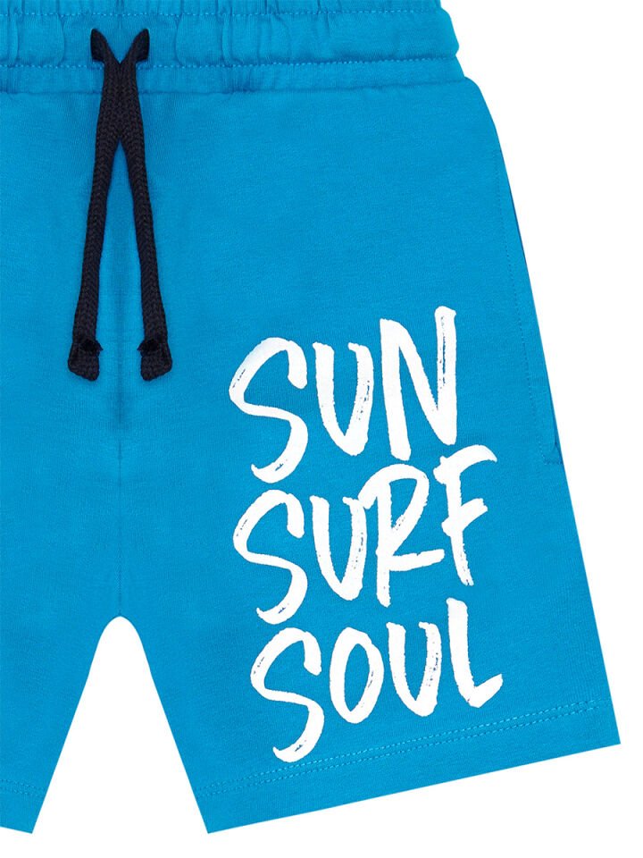 Shark Surf Erkek Çocuk T-shirt Şort Takım 2 Y - Mavi, Lacivert
