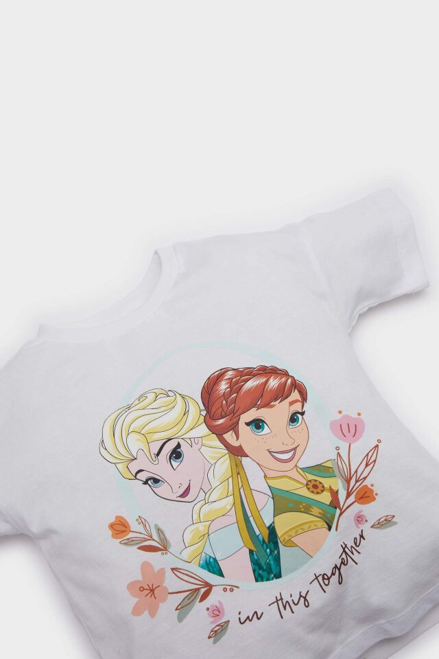 Kız Bebek Frozen 2'li Takım Kısa Kollu Tişört Beli Lastikli Şort