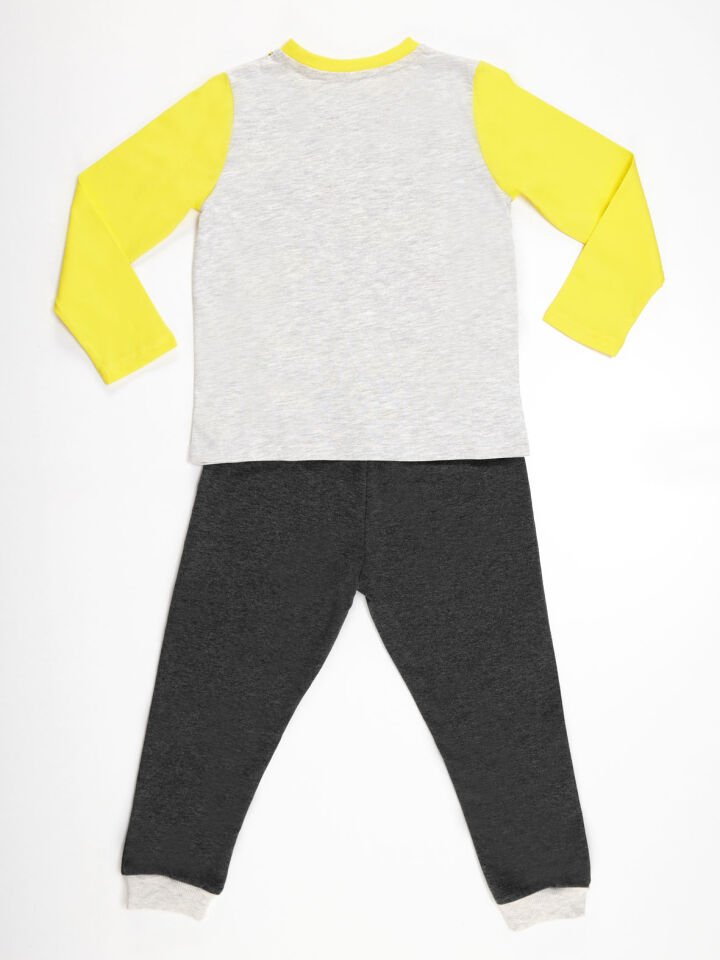 Work Erkek Çocuk T-shirt Pantolon Takım 7 Y - Siyah, Sarı