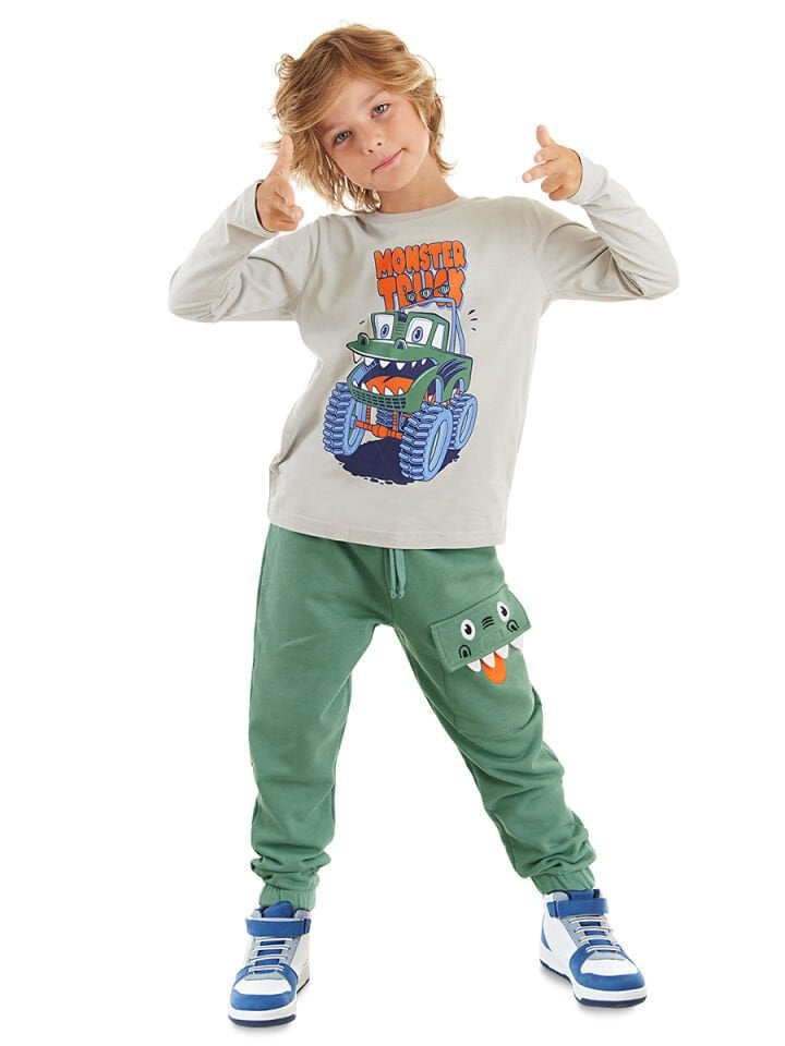 Canavar Kamyon Erkek Çocuk T-shirt Pantolon Takım