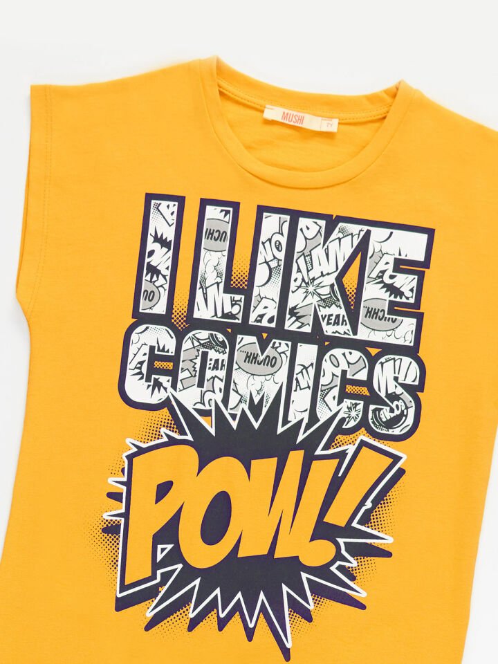 Comics Erkek Çocuk T-shirt Şort Takım 3 Y - Siyah Sarı