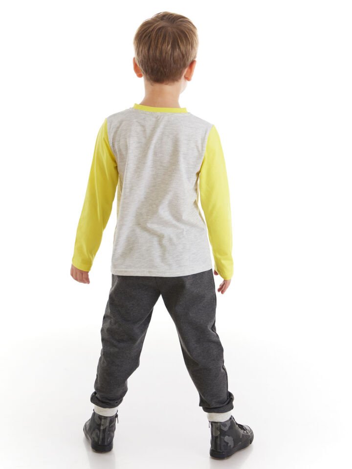 Work Erkek Çocuk T-shirt Pantolon Takım 5 Y - Siyah, Sarı