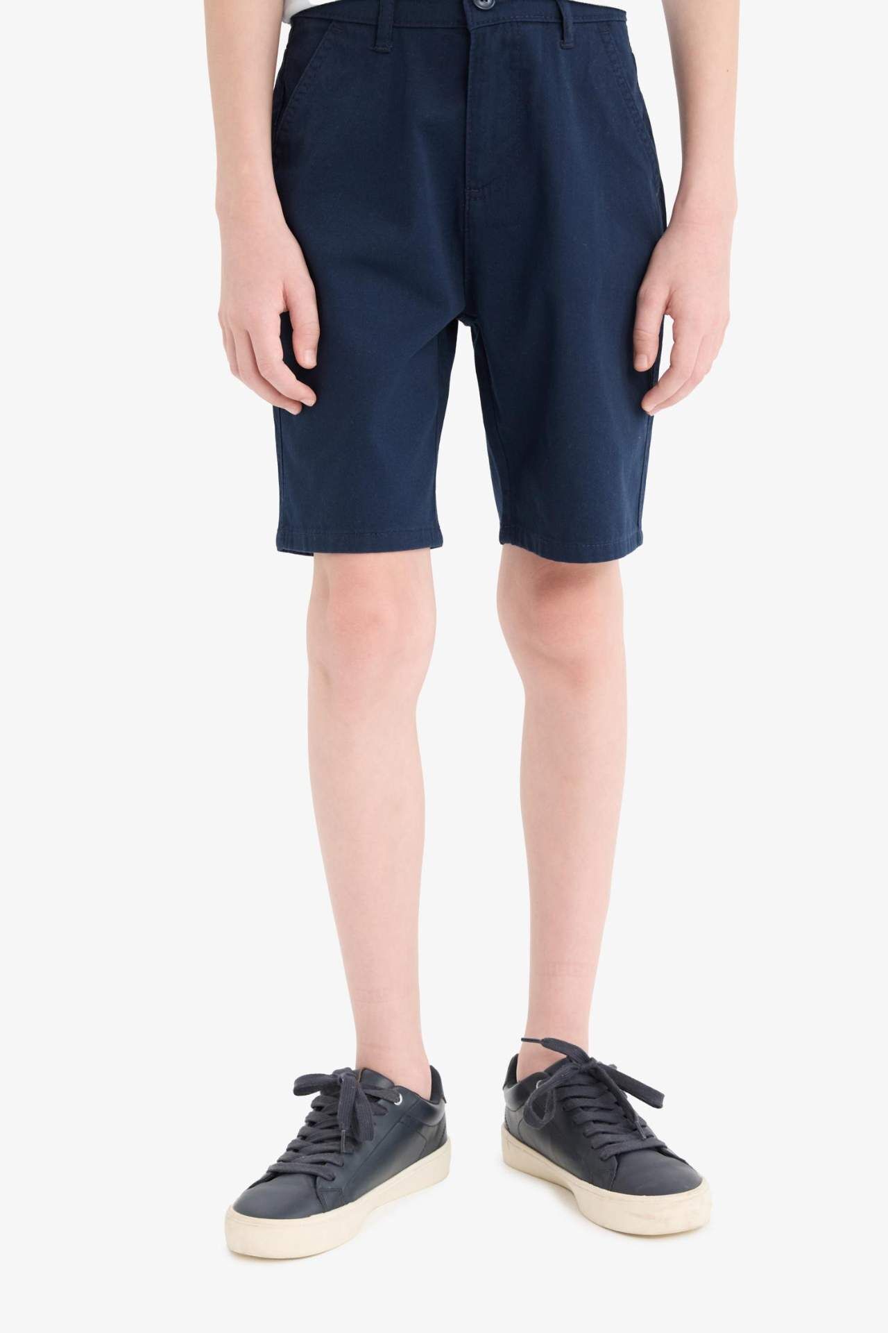 Erkek Çocuk Cepli Basic Düz Gabardin Şort