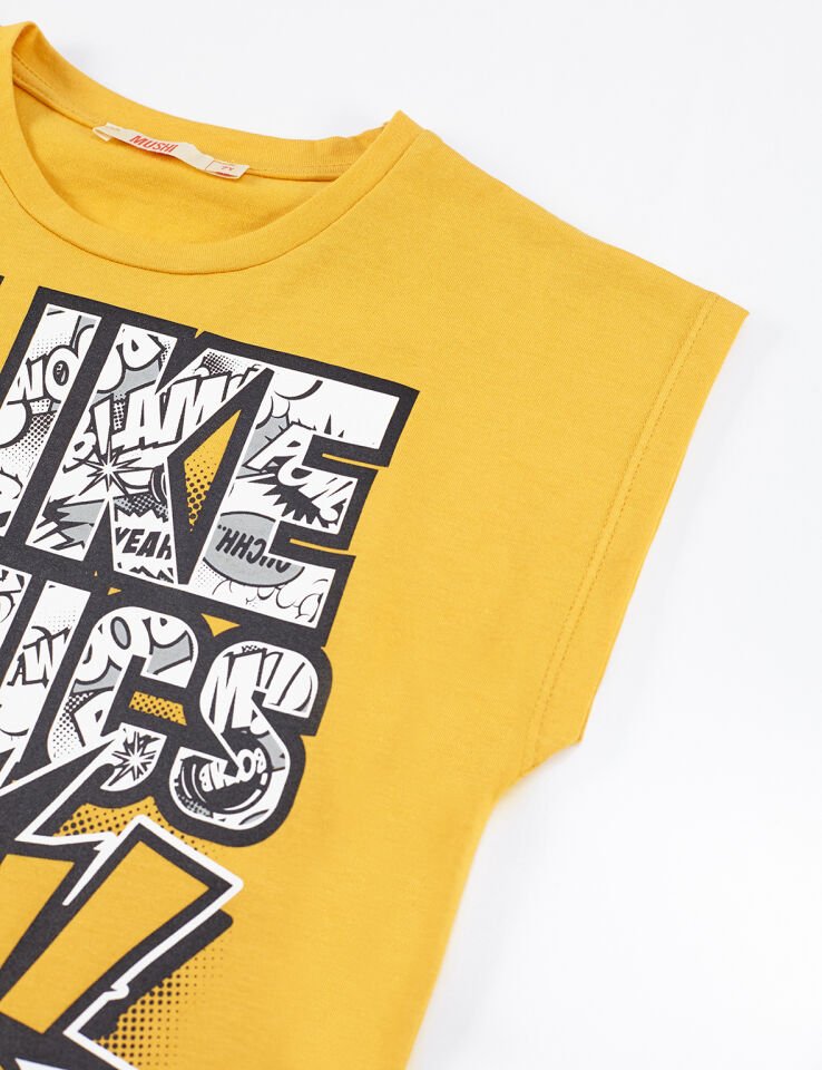Comics Erkek Çocuk T-shirt Şort Takım 5 Y - Siyah Sarı
