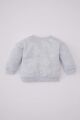 Erkek Bebek Bisiklet Yaka Baskılı İçi Yumuşak Tüylü Sweatshirt