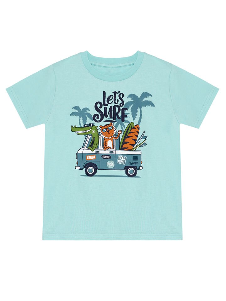 Let's Surf Erkek Çocuk T-shirt Şort Takım 7 Y - Mavi