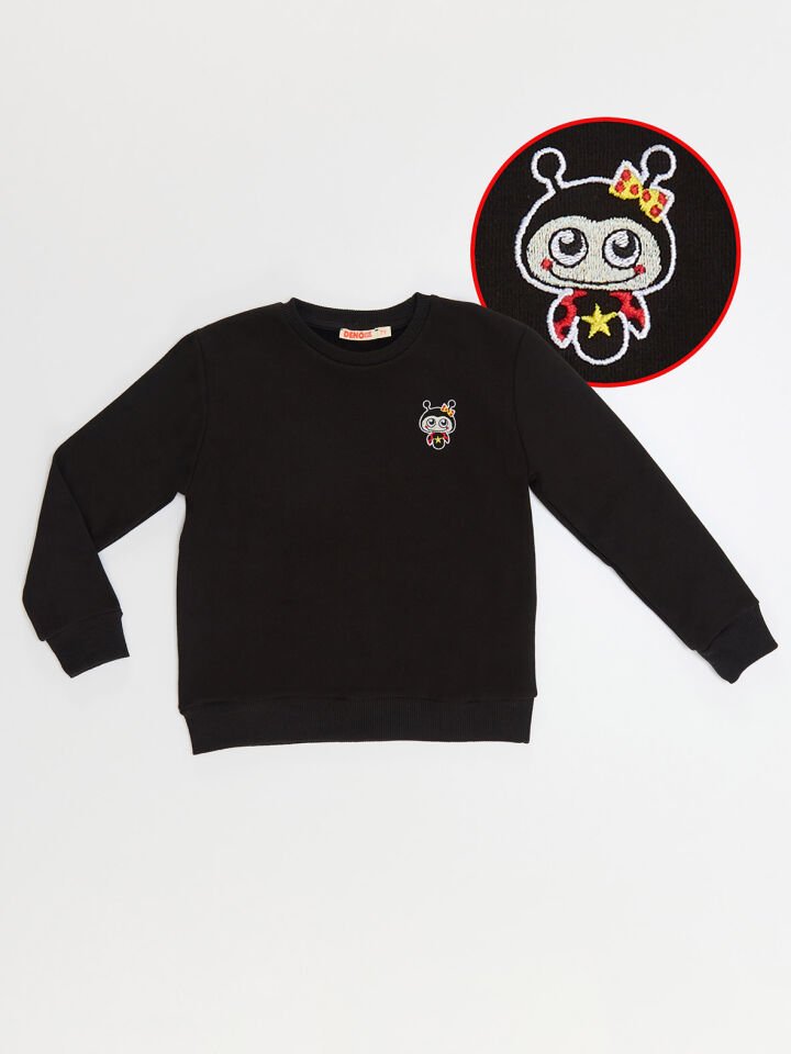Uğurböceği Kız Çocuk Siyah Sweatshirt 5 Y - Siyah