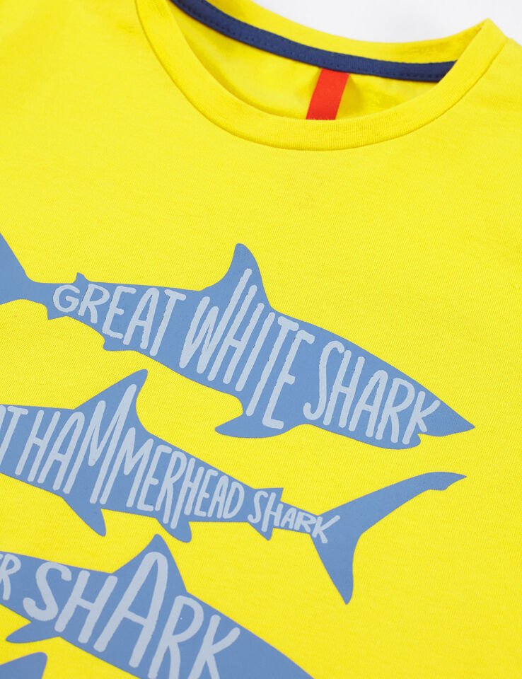 Sharks Erkek Çocuk T-shirt Şort Takım 2 Y - Sarı lacivert