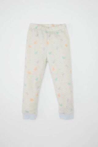 Kız Bebek Pijama Takım Kelebek Desenli Bisiklet Yaka Uzun Kollu Üst Beli Lastikli Uzun Alt