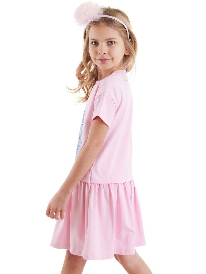 Muzip Kediler Kız Çocuk Elbise 2 Y - Pembe