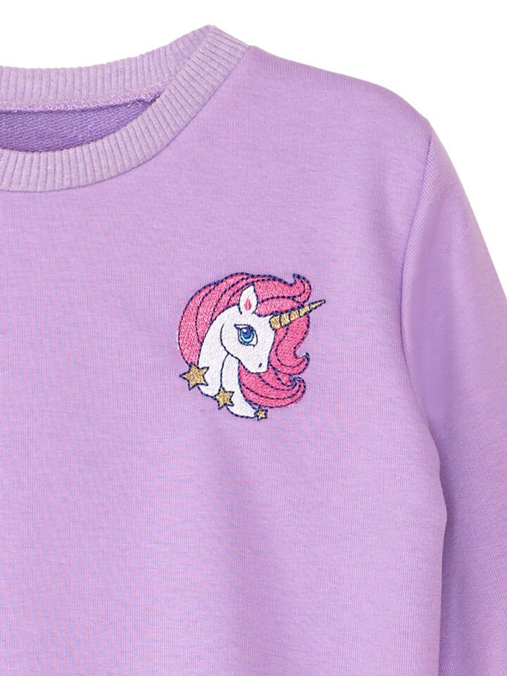 Unicorn Kız Çocuk Sweatshirt 7 Y - Lila