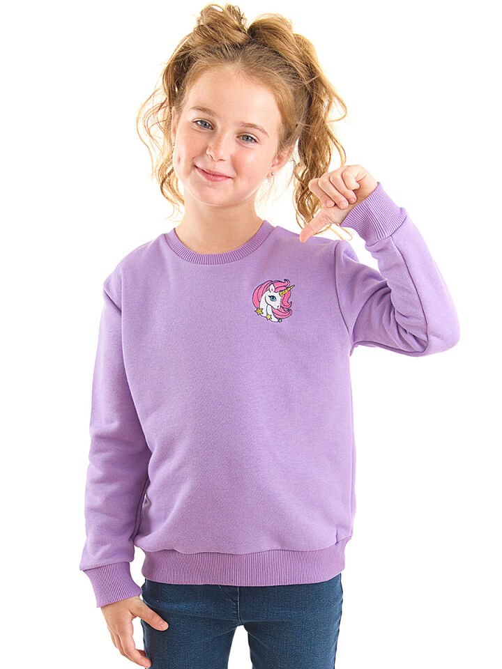 Unicorn Kız Çocuk Sweatshirt 5 Y - Lila