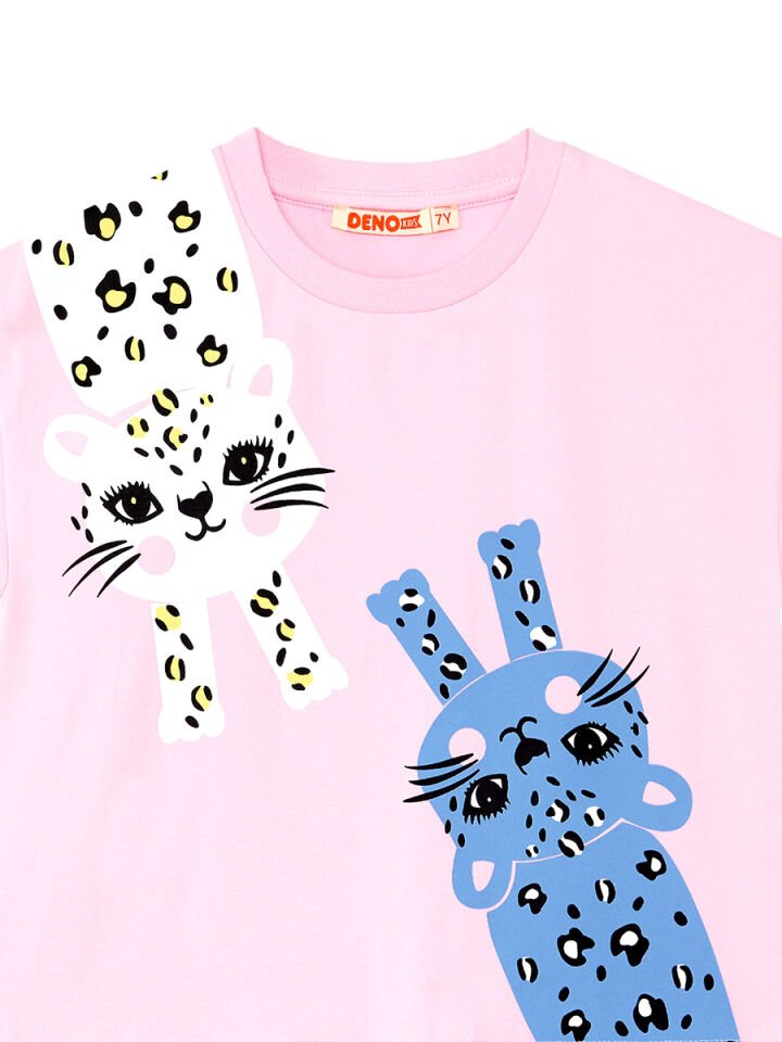 Muzip Kediler Kız Çocuk Elbise 5 Y - Pembe
