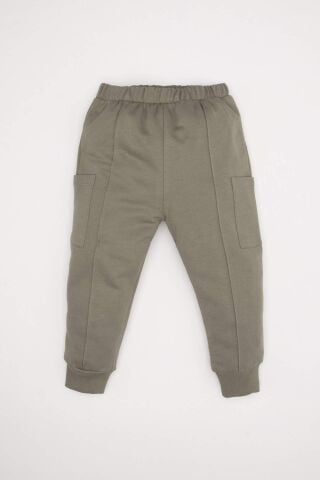 Erkek Bebek 2'li Takım Baskılı Bisiklet Yaka Sweatshirt Beli Lastikli Jogger Eşofman Altı