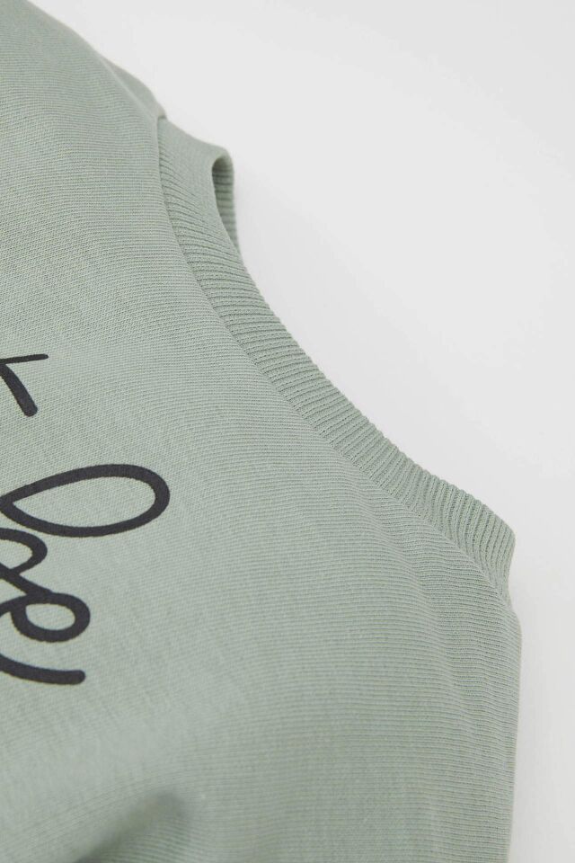 Kız Bebek Bisiklet Yaka Baskılı 2'li Sweatshirt