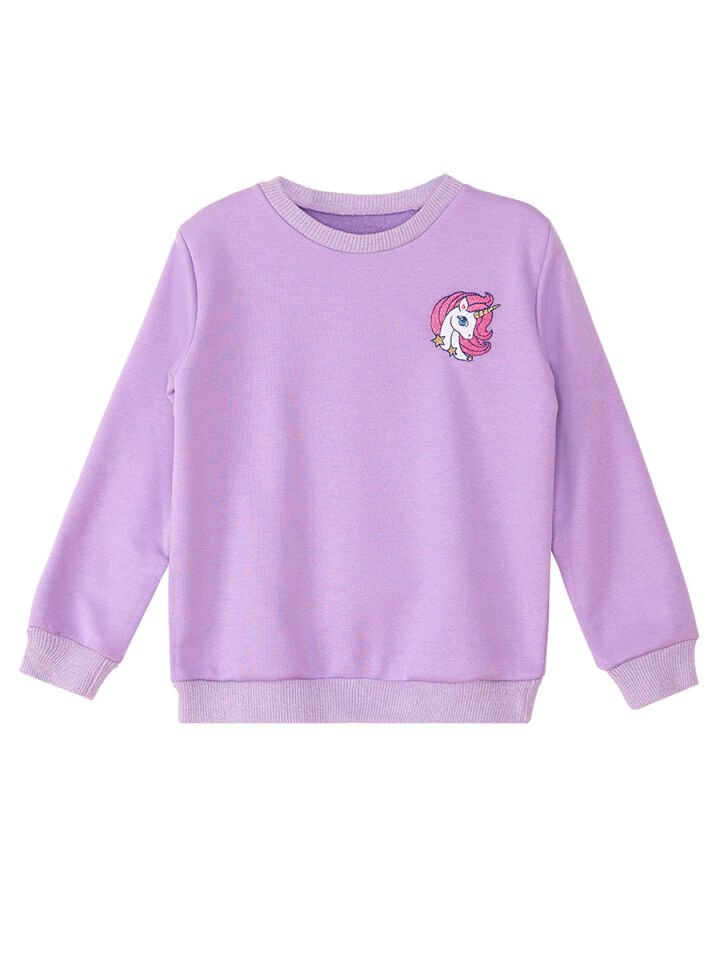 Unicorn Kız Çocuk Sweatshirt 8 Y - Lila