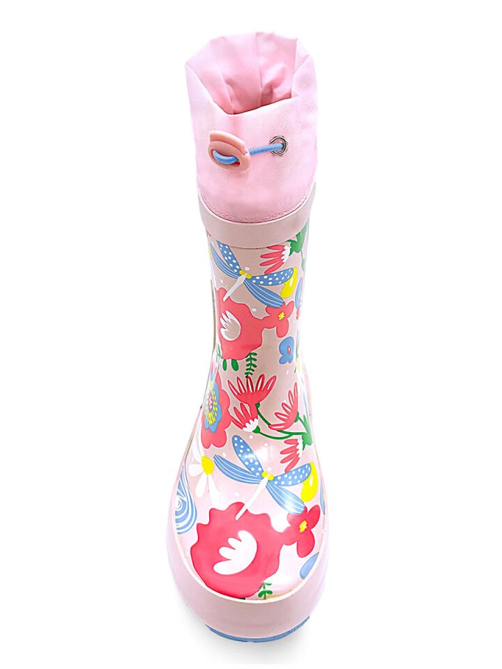 Kedi Çiçekli Kız Çocuk Pembe Yağmur Botu 26 N - Pembe