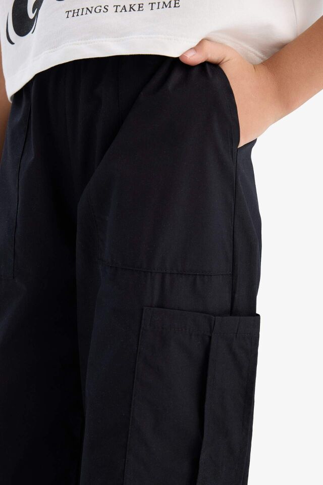 Kız Çocuk Paraşüt Kargo Jogger Paça Pantolon
