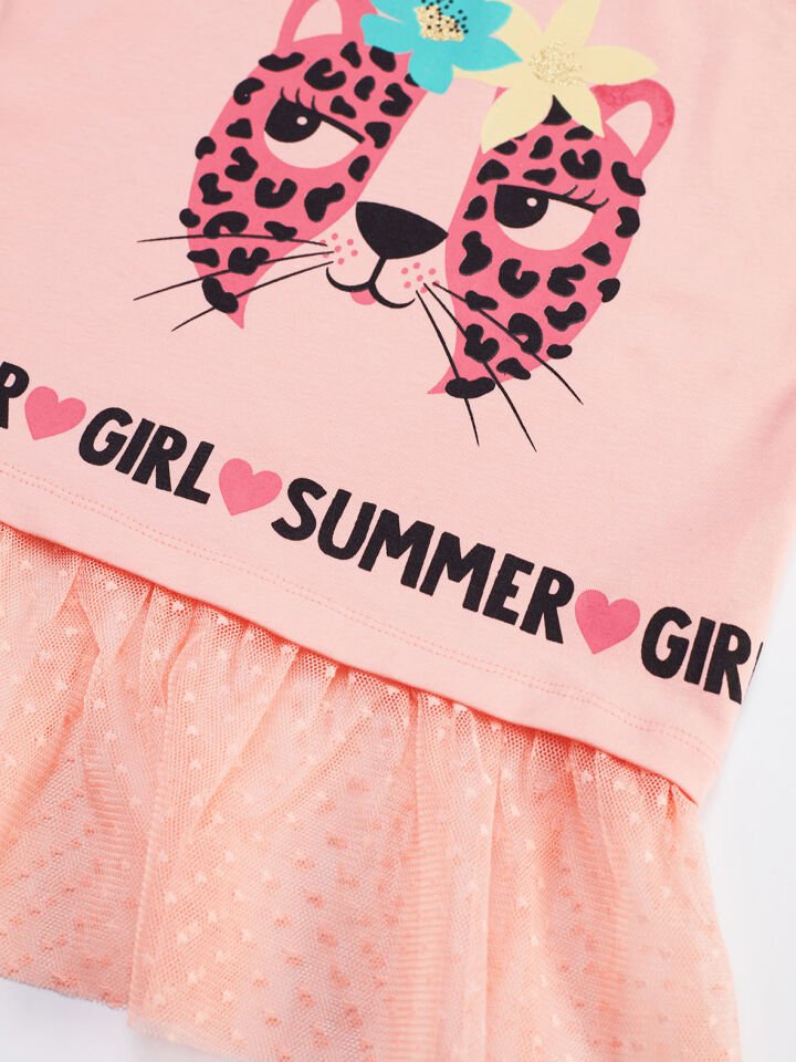 Summer Girl Kız Çocuk Tunik Tayt Takım 5 Y - Pembe, Siyah