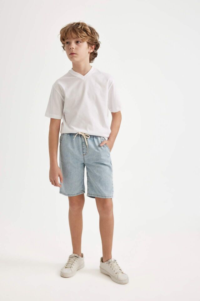 Erkek Çocuk Jean Basic Düz Şort