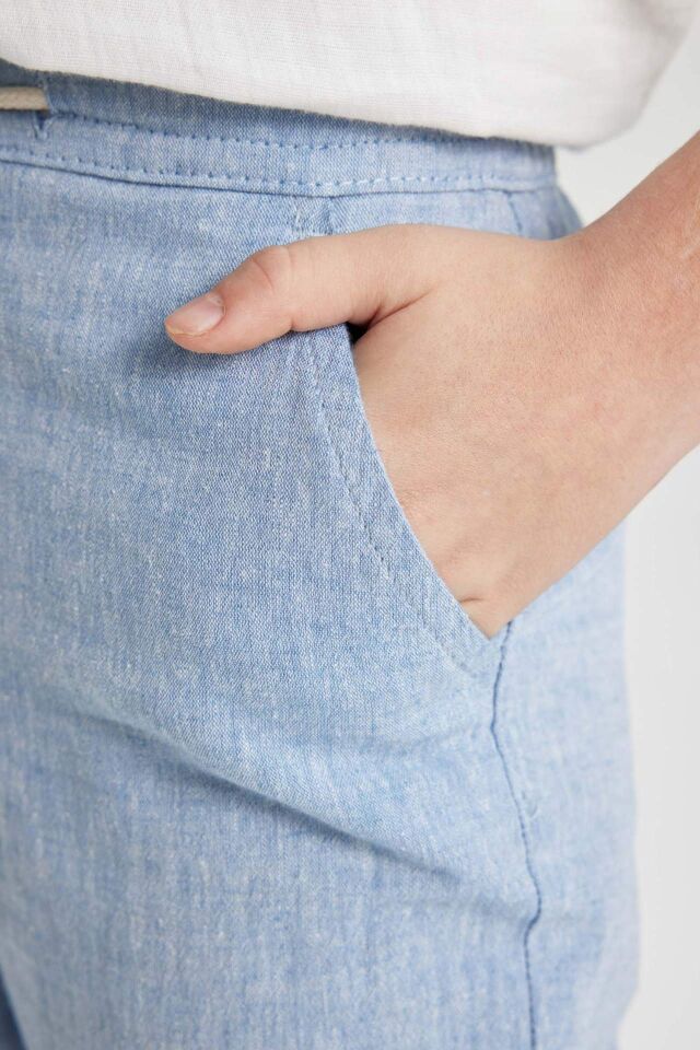 Erkek Çocuk Standart Paça Keten Karışımlı Pantolon