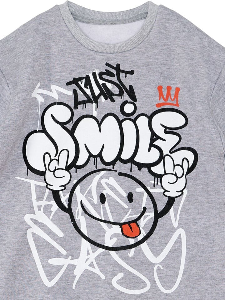 Just Smile Erkek Çocuk Gri Sweatshirt