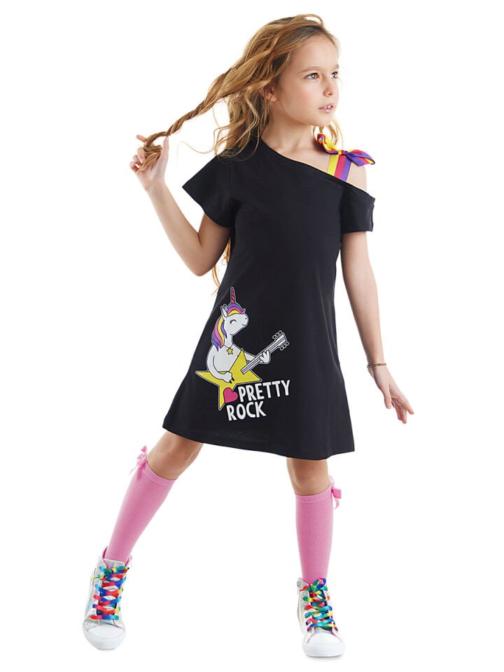 Unicorn Rock Kız Çocuk Siyah Elbise 9 Y - Siyah