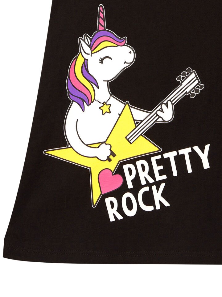 Unicorn Rock Kız Çocuk Siyah Elbise 9 Y - Siyah