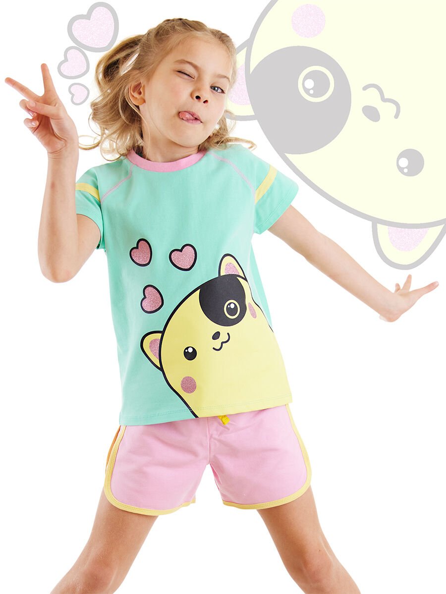 Kalpler Kız Çocuk T-shirt Şort Takım 8 Y - Pembe