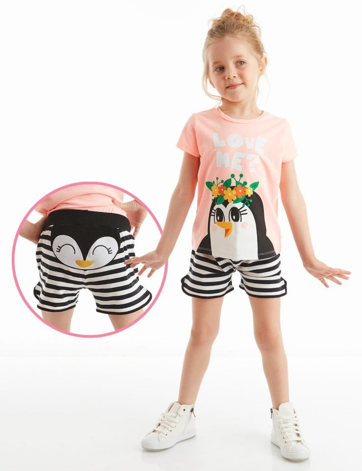 Love Me Kız Çocuk T-shirt Şort Takım