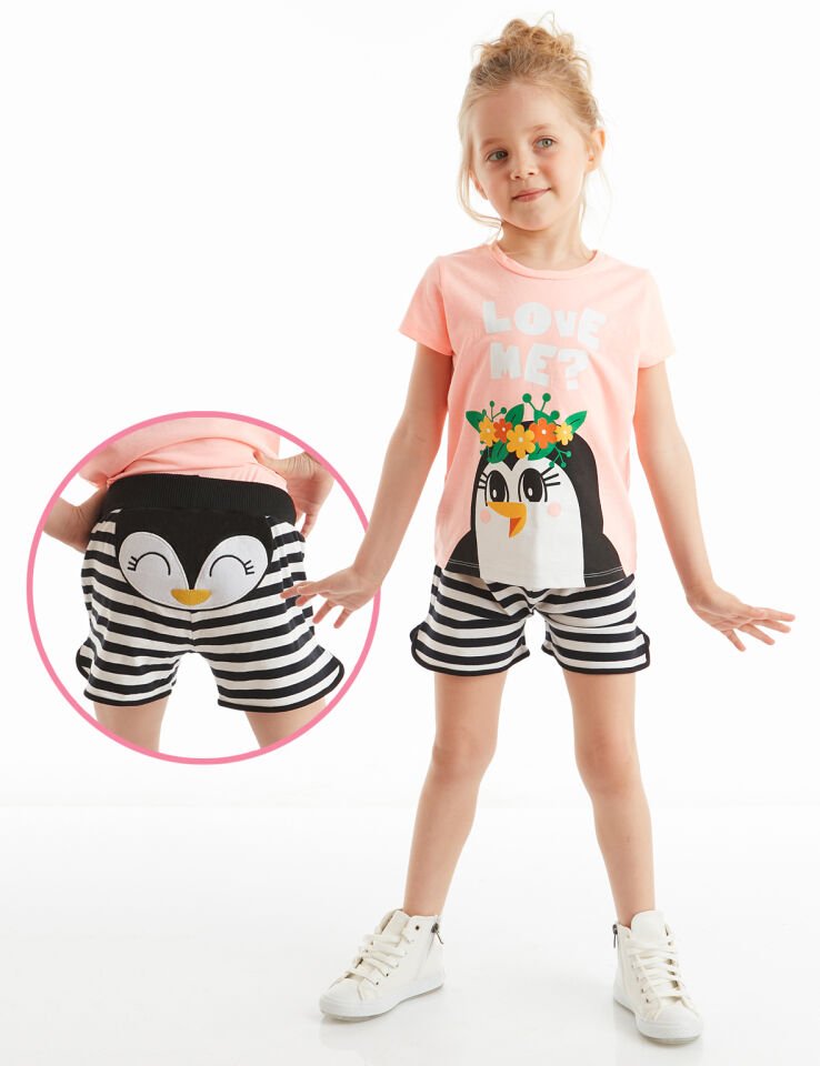 Love Me Kız Çocuk T-shirt Şort Takım