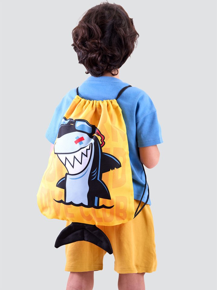Shark Erkek Çocuk Sarı Sırt-Plaj Çantası