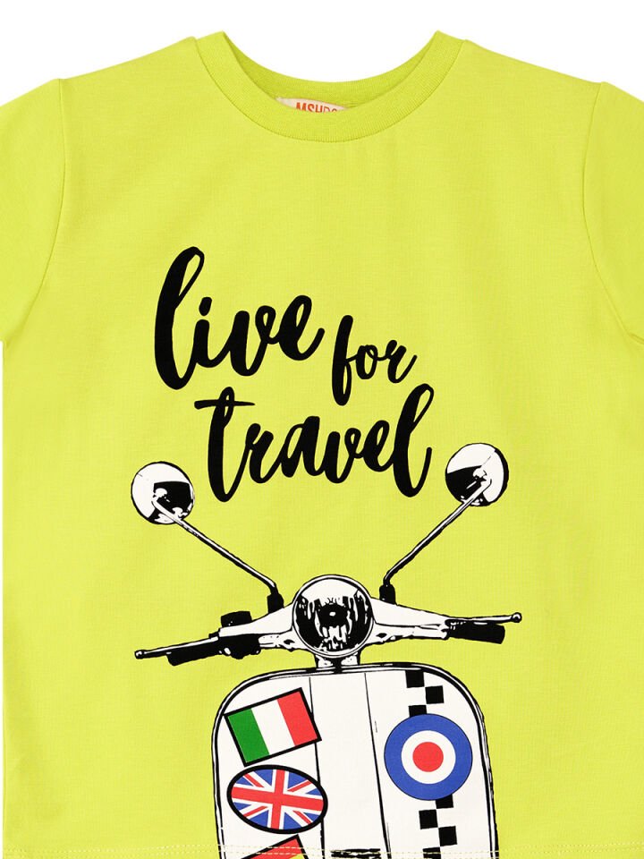 Motosiklet Turu Erkek Çocuk T-Shirt Şort Takım 10 Y - Yeşil, Haki