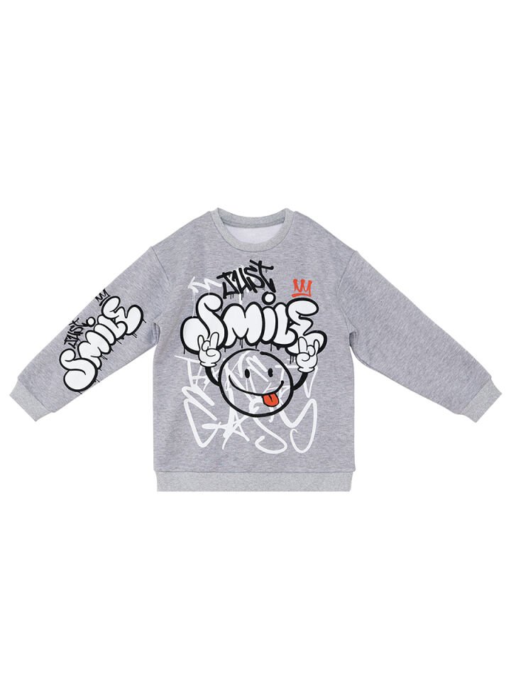 Just Smile Erkek Çocuk Gri Sweatshirt 7 Y - Grey