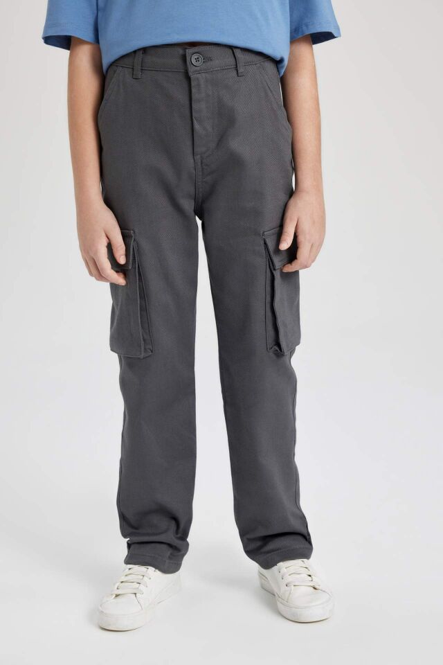 Erkek Çocuk Kargo Fit Standart Paça Twill Pantolon