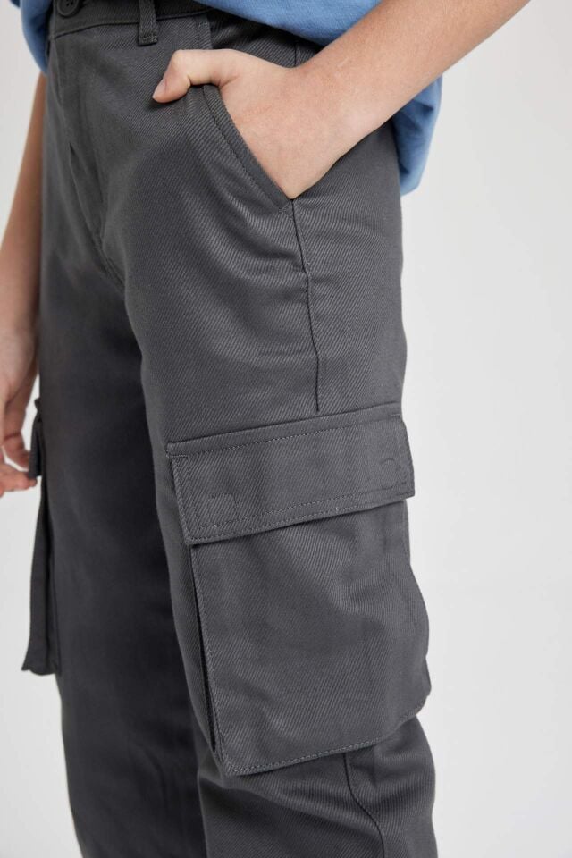Erkek Çocuk Kargo Fit Standart Paça Twill Pantolon