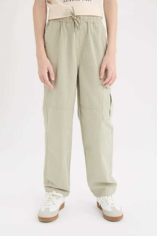 Erkek Çocuk Loose Fit Standart Paça Gofre Dokulu Pantolon