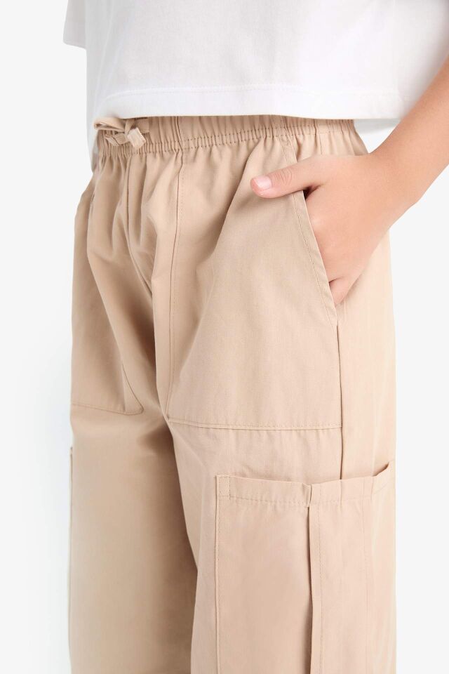 Kız Çocuk Paraşüt Kargo Cepli Jogger Paça Pantolon