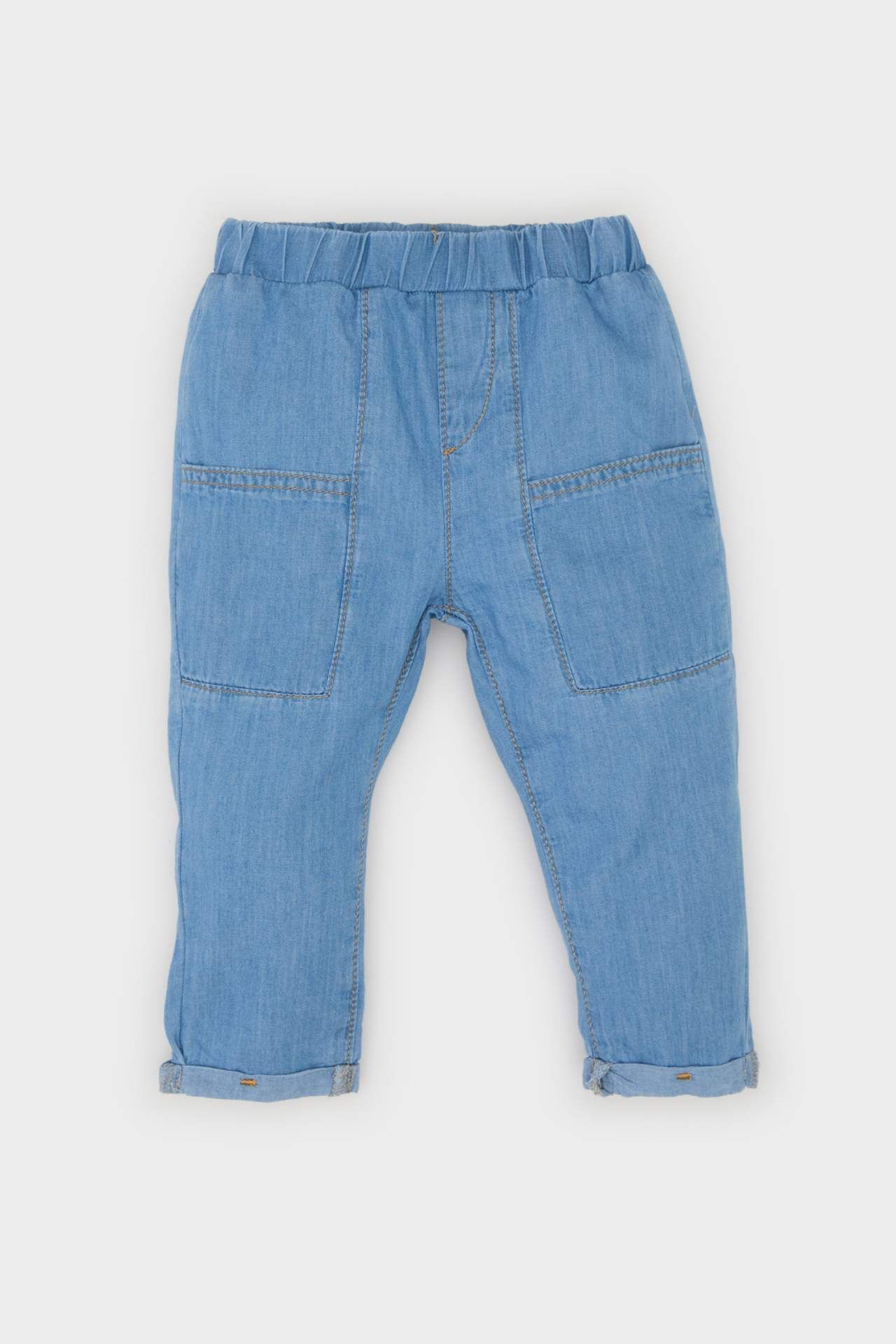 Erkek Bebek Beli Lastikli Jean Pantolon