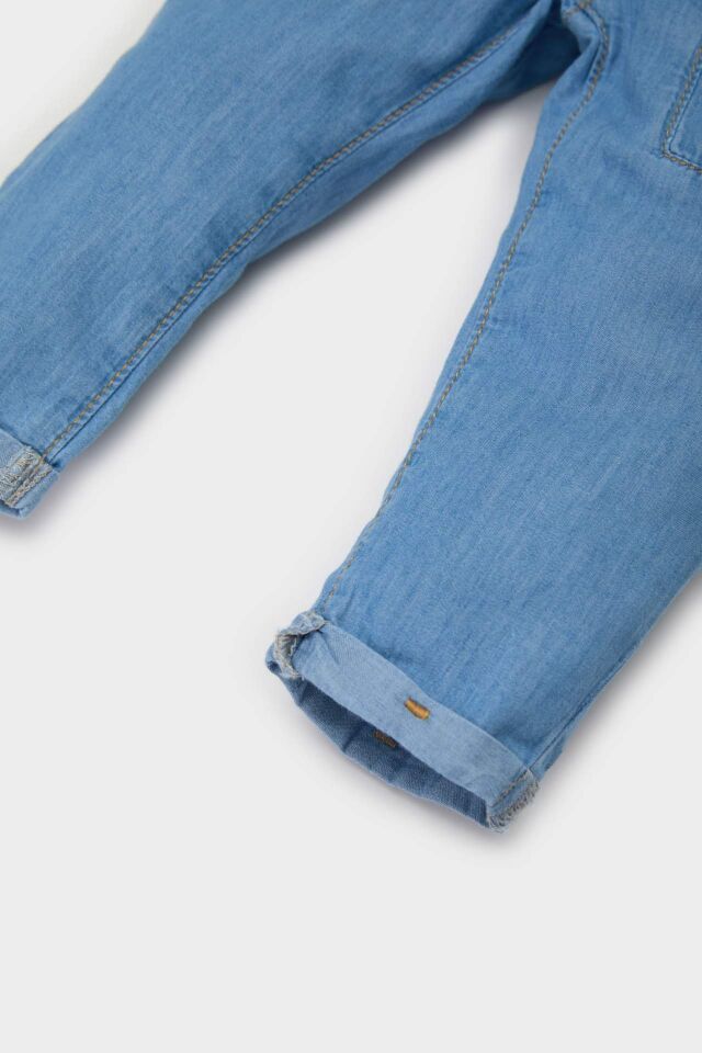 Erkek Bebek Beli Lastikli Jean Pantolon