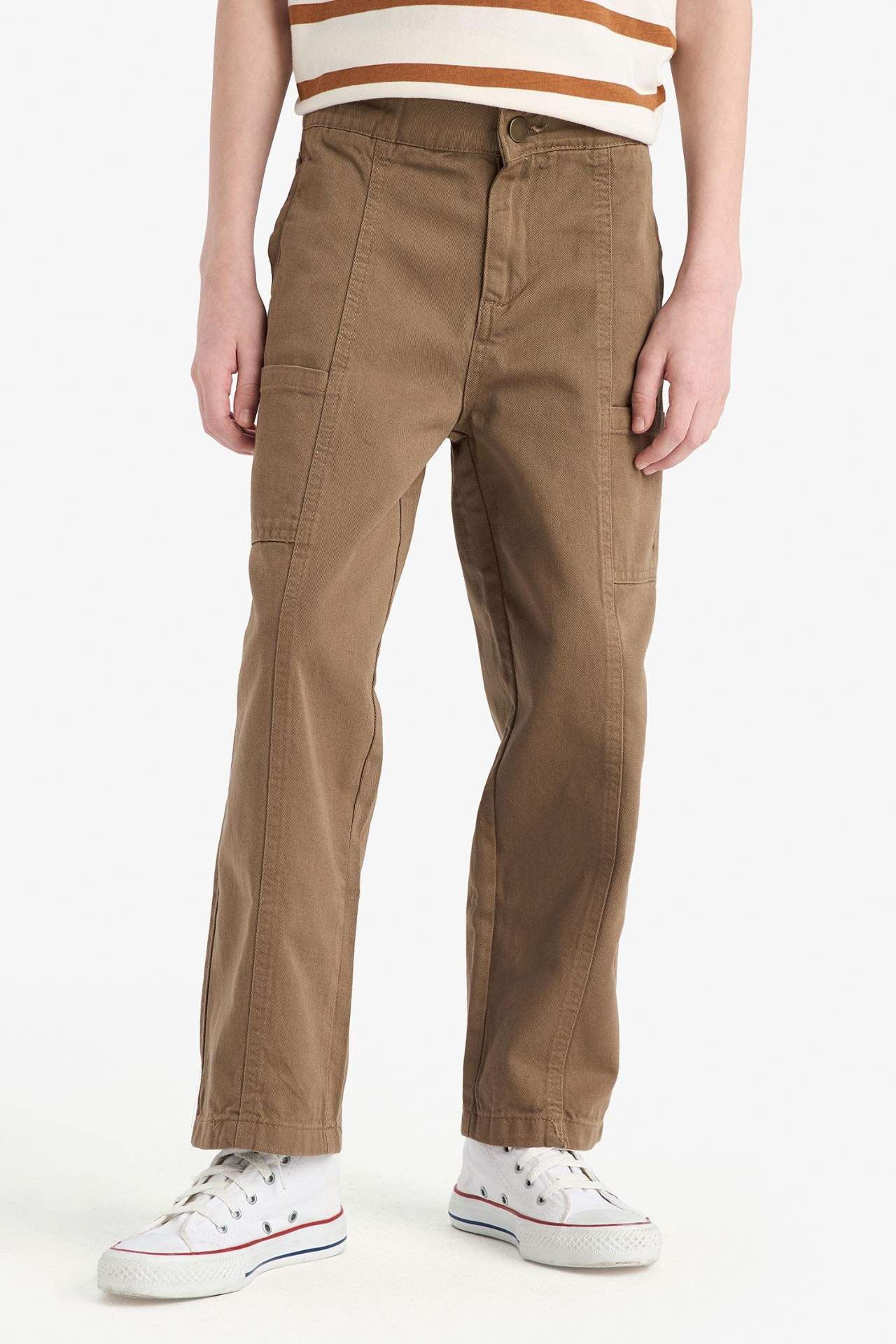 Erkek Çocuk Loose Fit Beli Lastikli Twill Pantolon