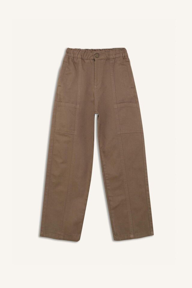 Erkek Çocuk Loose Fit Beli Lastikli Twill Pantolon
