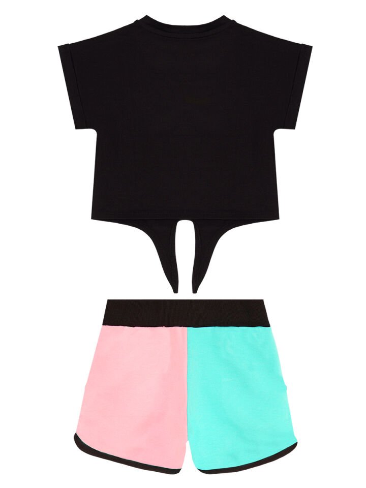 Renkli Yıldız Kız Çocuk T-Shirt Şort Takım