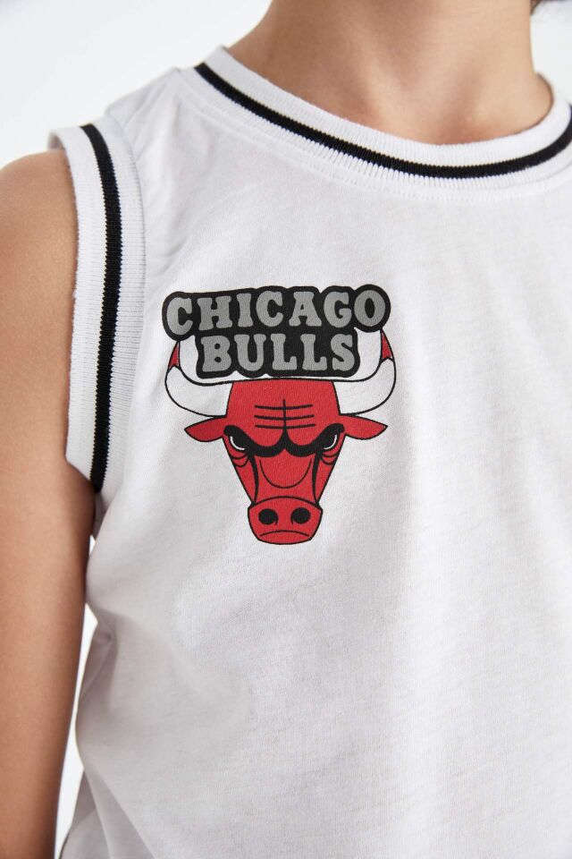 Erkek Çocuk NBA Chicago Bulls Bisiklet Yaka Atlet